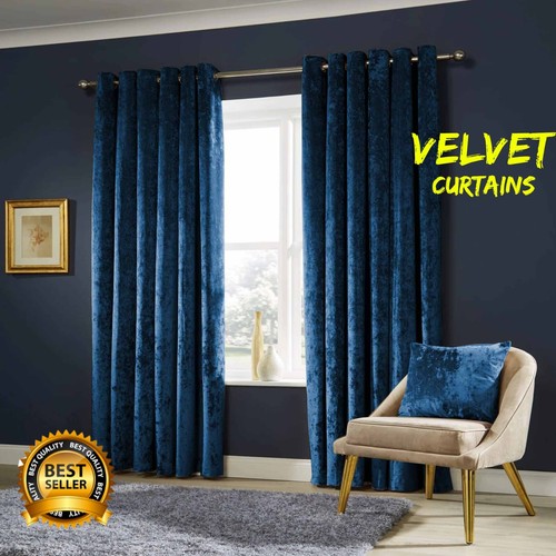 Crushed velvet curtains - velvet,