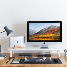 White Dual Monitor Stand