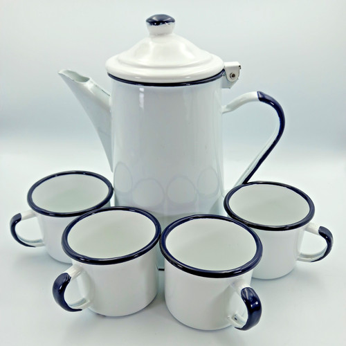 Enamel percolator coffee pot - enamel,