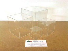 Acrylic Perspex Display Cubes Product Container Counter Dispensers Set Of 4