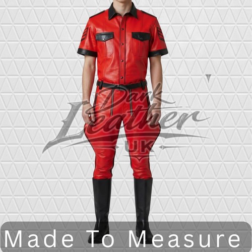 Men real leather red - real,