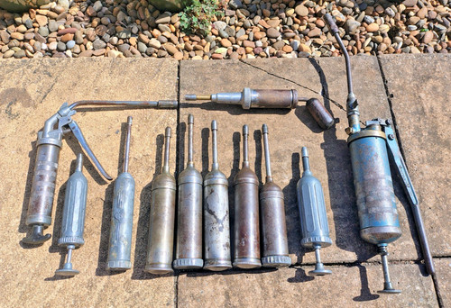 Vintage grease guns - grease, job