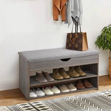 Shoe Bench Shoe Storage Rack Cabinet Organiser with Cushion Padded Seat Unit