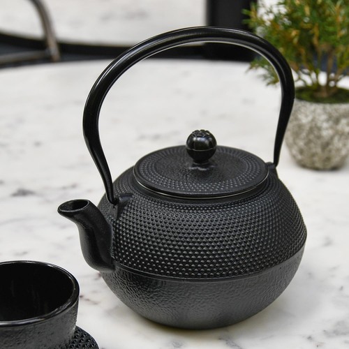 Black kyusu cast - cast, iron