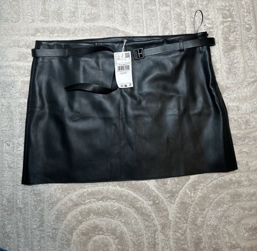 Black faux leather - leather, mini