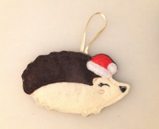Felt Hedgehog Christmas Hanging Decoration Ornament