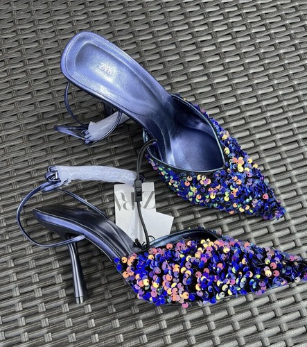Zara purple sequin ankle - purple, tie
