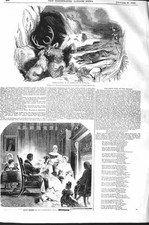 Original Old Antique Print