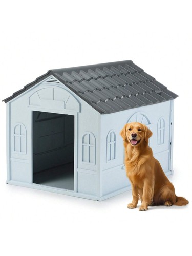 Outdoor large dog kennel - outdoor, grey