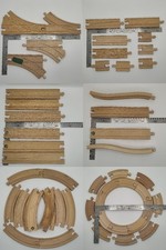 51 Piece Bundle Of Unbranded Wooden Railway Track. Compatible w Thomas, Brio Etc
