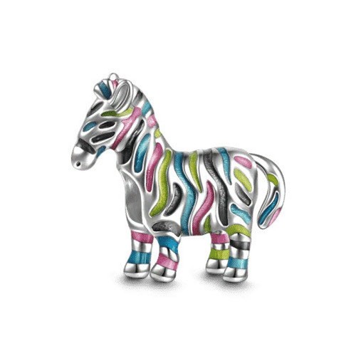 S925 sterling colorful zebra - s925,