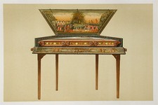 Dulcimer  Musical Instrument Chromolithograph 1888