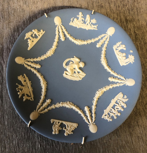 Wedgewood blue and - , white