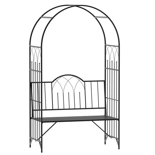 Garden arch bench black - garden, metal