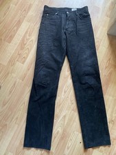 Real Leather Jeans Biker Black