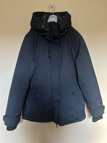 Zara black padded parka jacket - black,
