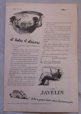 1950 Jowett Javelin 1.5-litre Original advert No.2