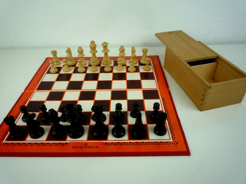 Vintage boxwood wooden - wooden, chess