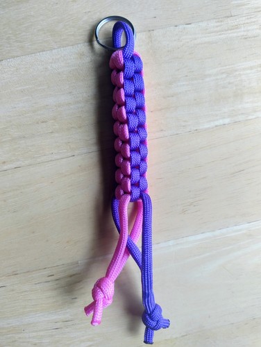 Pink purple paracord key - pink/purple,