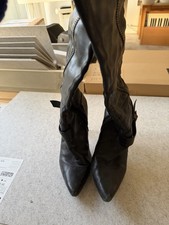 Boots Leather Below Knee High