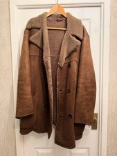 Vintage Moorlands Real Sheepskin Men’s Suede Brown Leather Jacket Size L