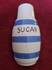 Vintage Large Sugar Sifter Blue + White Striped