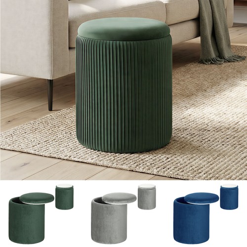 Round storage ottoman with - round,