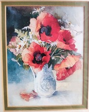 Watercolour Poppies Framed Art