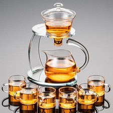 Glass Teapot Set Semi Automatic Lazy Kungfu Tea pot Set Heat Resistant Tea Set