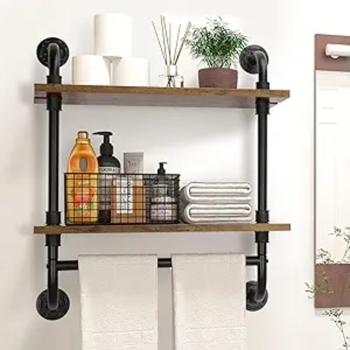 Industrial pipe floating shelf - industrial,
