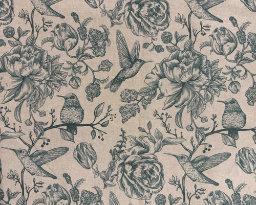 Blue green birds - blue, fabric