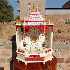wood Temple Handcrafted Pooja Ghar Mandap For Worship Home Office beautiful