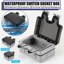 Waterproof Outdoor/Garden IP66 Mains Power Socket Outlet 1/2 Gang With Cover