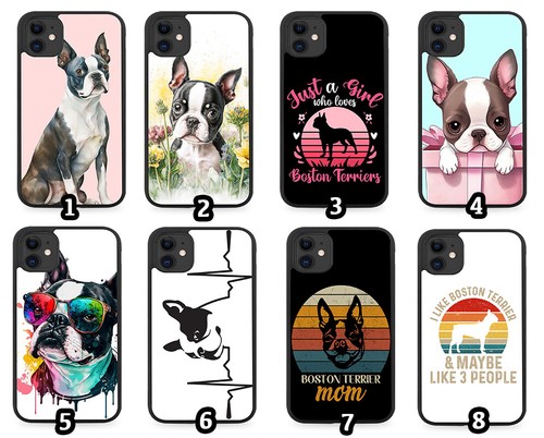 Boston terrier rubber phone - terrier,