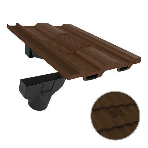 Dark brown castellated roof - castellated,