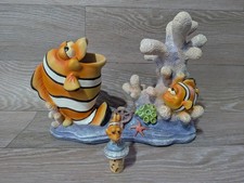 Clown Fish Wine Bottle Holder Resin & Bottle Stopper Direct Connections - Used