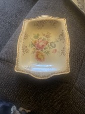 Vintage 1930’s Royal Winton Grimwades England Flowers 8” oblong dish. 