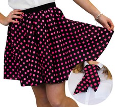 POLKA DOT SKIRT & SCARF BLACK