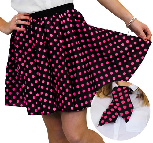 Polka dot skirt - polka, scarf