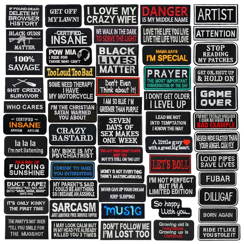 Words slogan embroidered - embroidered, iron