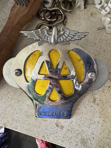 Vintage chrome enamel car - chrome,