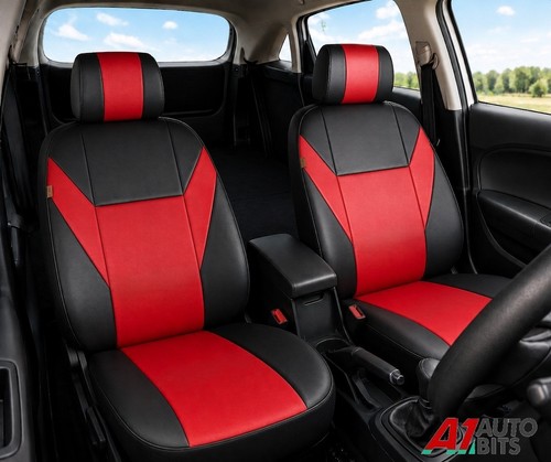 Front red car seat covers - front,