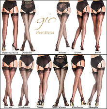 Gio Fully Fashioned Stockings BLACK / All Sizes & Heel Styles / from NYLONZ