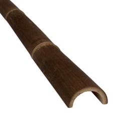 Short Lengths - Dark Java Half Round Bamboo Pole 7-10cm Diameter - Home Garden