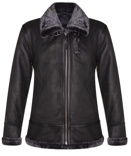 Men black sheepskin - b3,