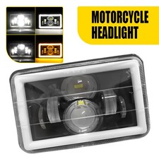 4x6" Motorcycle Square LED Headlight Beam H4651 Front Light Headlamp Universal