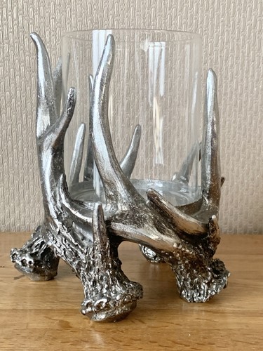 Rustic stag antler candle - rustic,