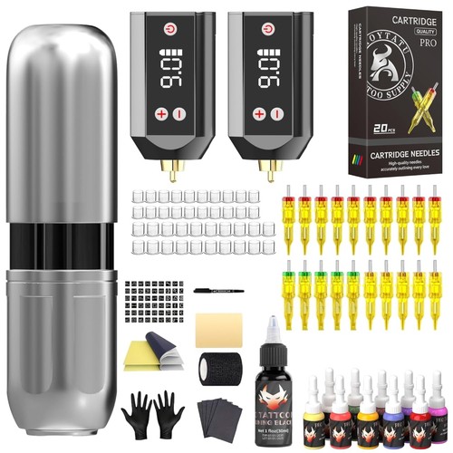 Wireless tattoo gun kit with - kit,
