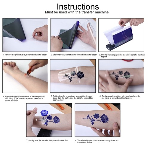 50pcs transparent tattoo - transparent,