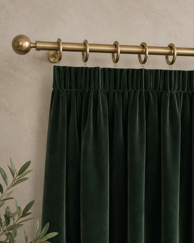 Velvet pencil pleat - curtains,